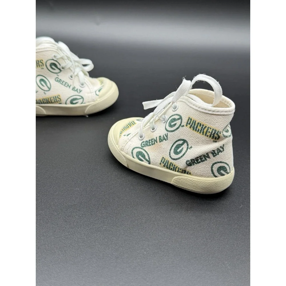 Baby Kids Green Bay Packers Baby High Top Shoes Size 2 Vintage Football USA